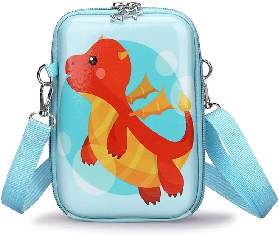 Suillty Kids Cute Dinosaur Small Crossbody Purse Shoulder Bag Waterproof Cell Phone Wallet Pouch for Boys Girls