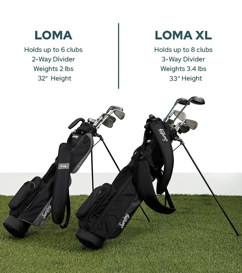 Sunday Golf Loma XL Carry Golf Bag - Midnight Green