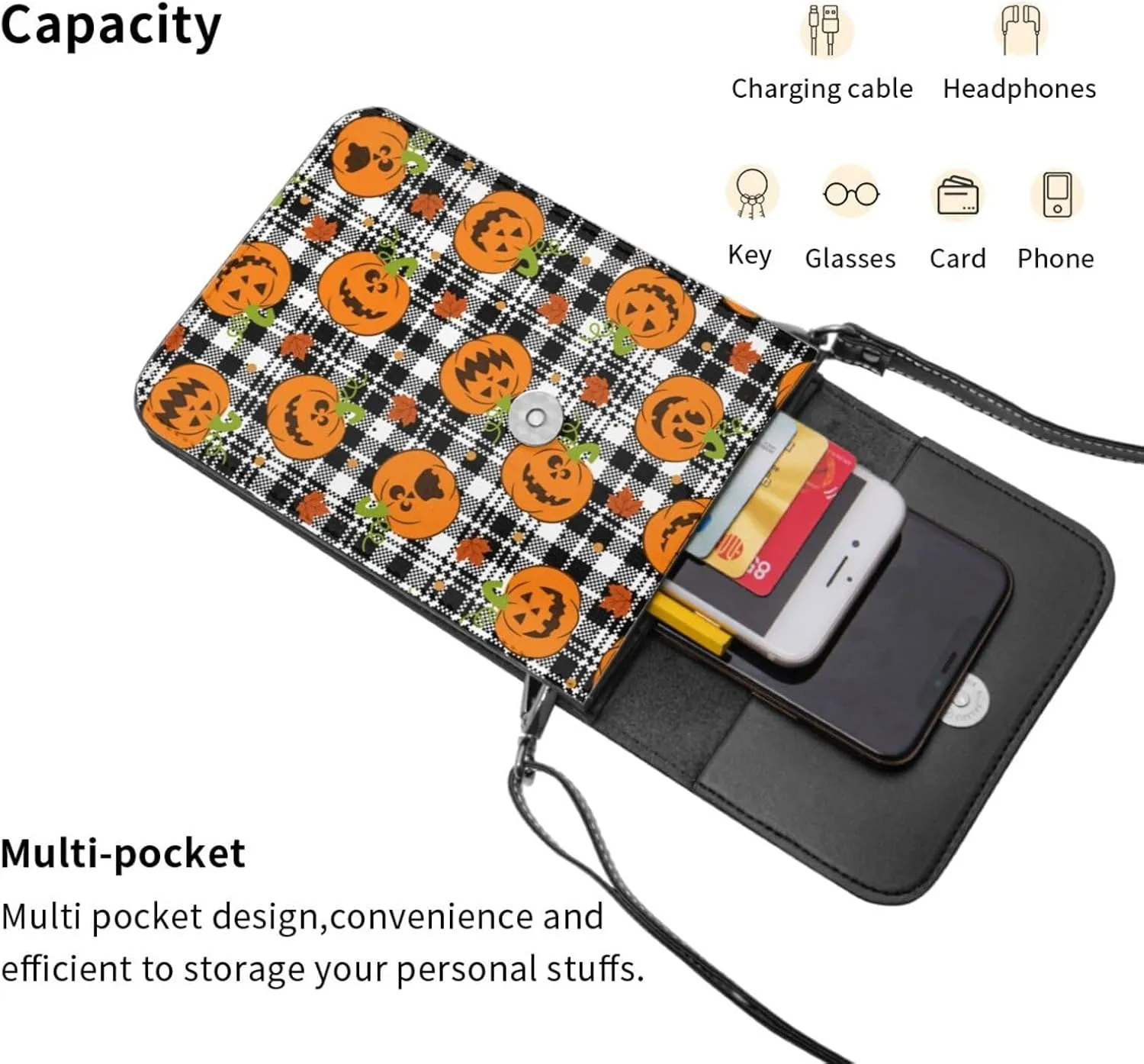 Sunflower Cow American Flag Cell Phone Purse Small Crossbody Bags For Women Men Wallet Purses With Adjustable Strap