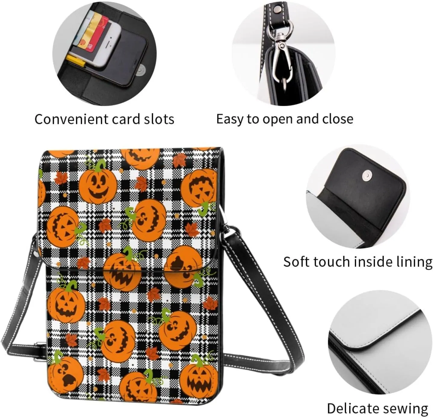 Sunflower Cow American Flag Cell Phone Purse Small Crossbody Bags For Women Men Wallet Purses With Adjustable Strap