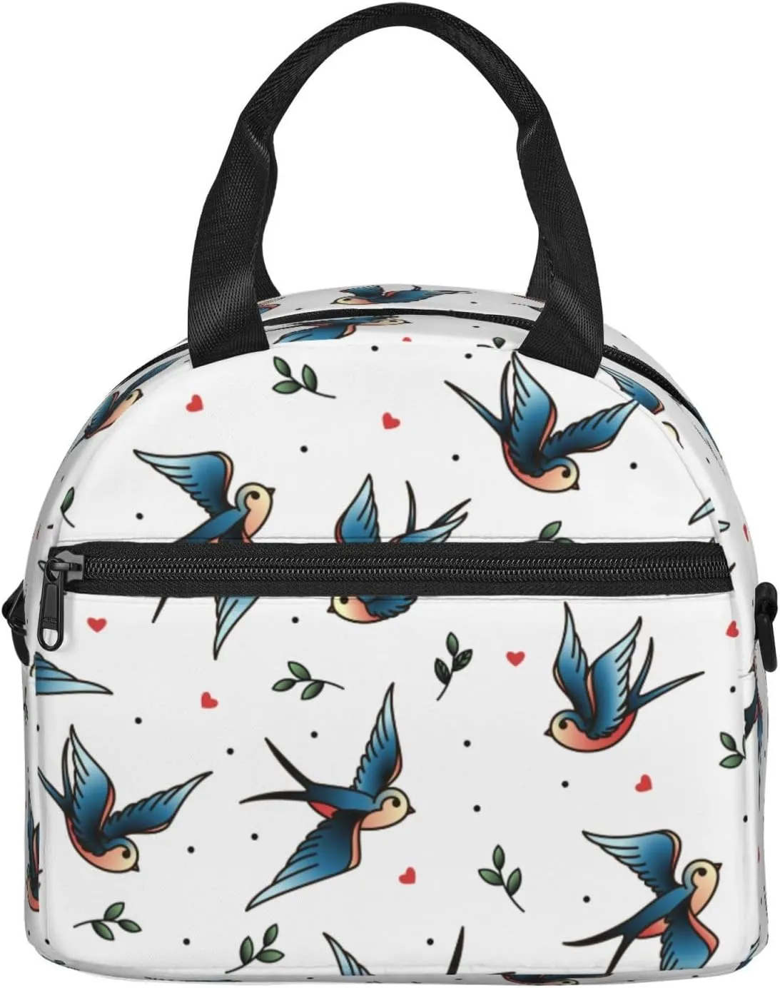Swallows Lunch Bag Hand Tote Crossbody Insulated Lunch Bag Large Portable Lunch Box