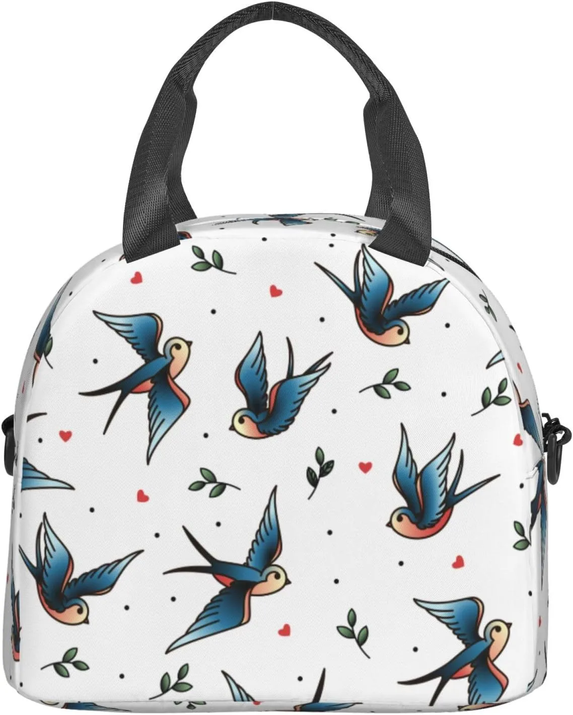 Swallows Lunch Bag Hand Tote Crossbody Insulated Lunch Bag Large Portable Lunch Box