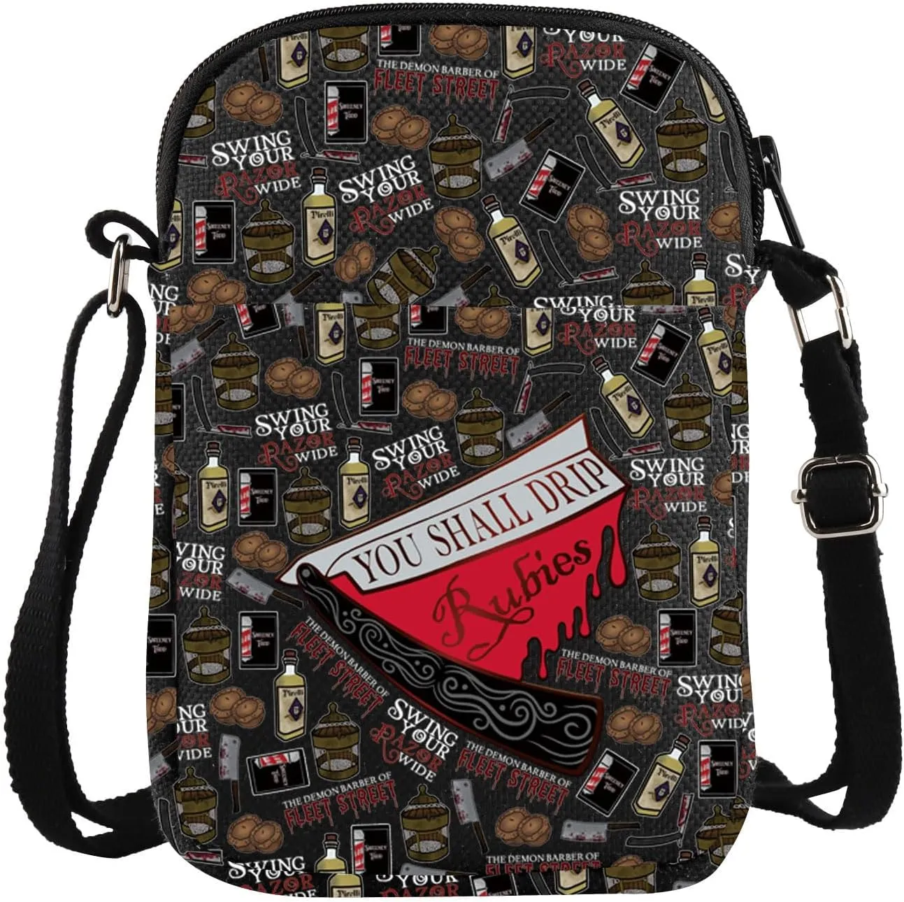 Sweeney Crossbody Bag You Shall Drip Rubies Musical Theater Gift Razor Gift