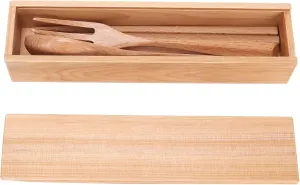 Tableware: Portable Wooden Travel Utensil Set with Box Reusable, Travel Fork Spoon Knife with Case for Home Hotel Restaurant, 4pcs Set