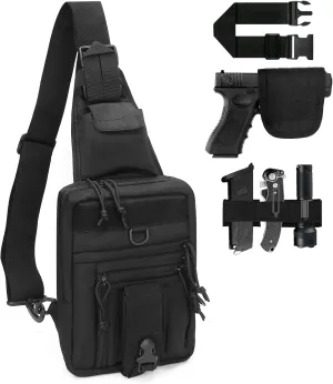 Tactical Chest Sling Pistol Bag Concealed Carry Handgun Chest Crossbody Pack Holster Shoulder Bag