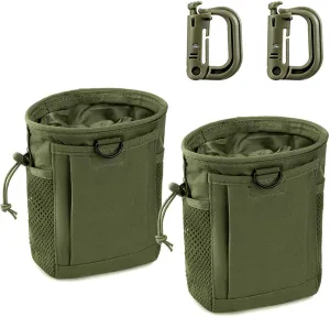 Tactical Molle Dump Pouch, Magazine Recovery Pouch Drastring Ammo Bag Belt Utility Fanny Adjustable Military Holster Bag Outdoor for Airsoft Paintball Hunting Gear with D-Ring Grimlock
