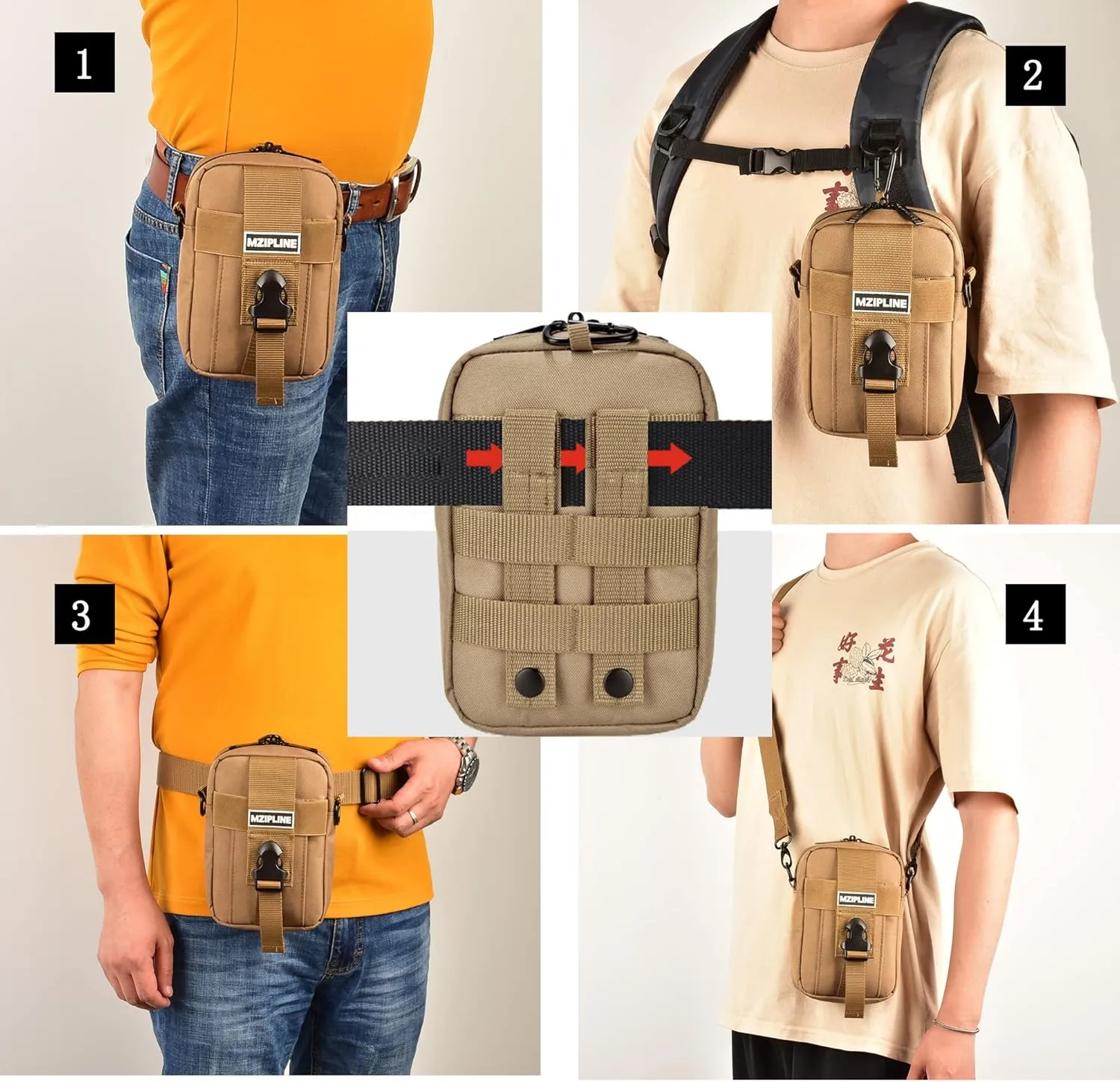 Tactical Pouch- Smell Proof -Bag Crossbody Sling Shoulder Bags with Carbon Lining for Man