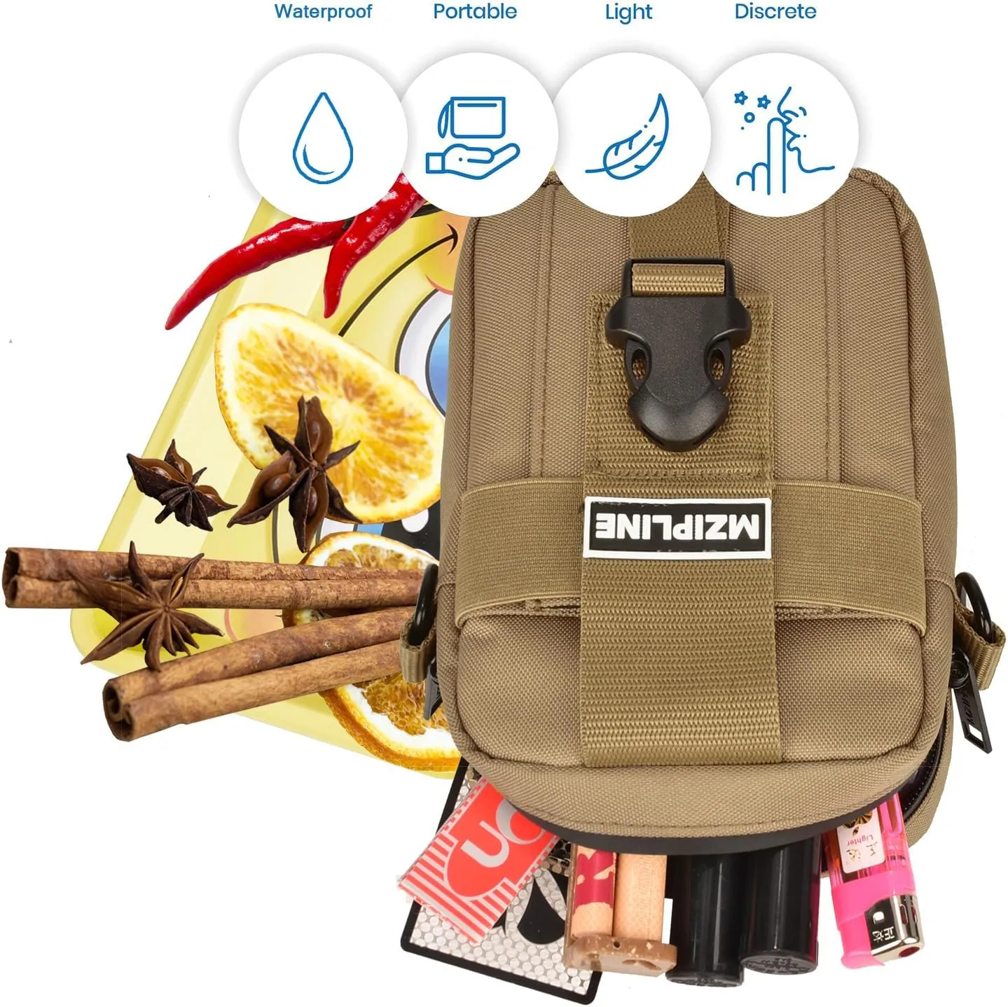 Tactical Pouch- Smell Proof -Bag Crossbody Sling Shoulder Bags with Carbon Lining for Man