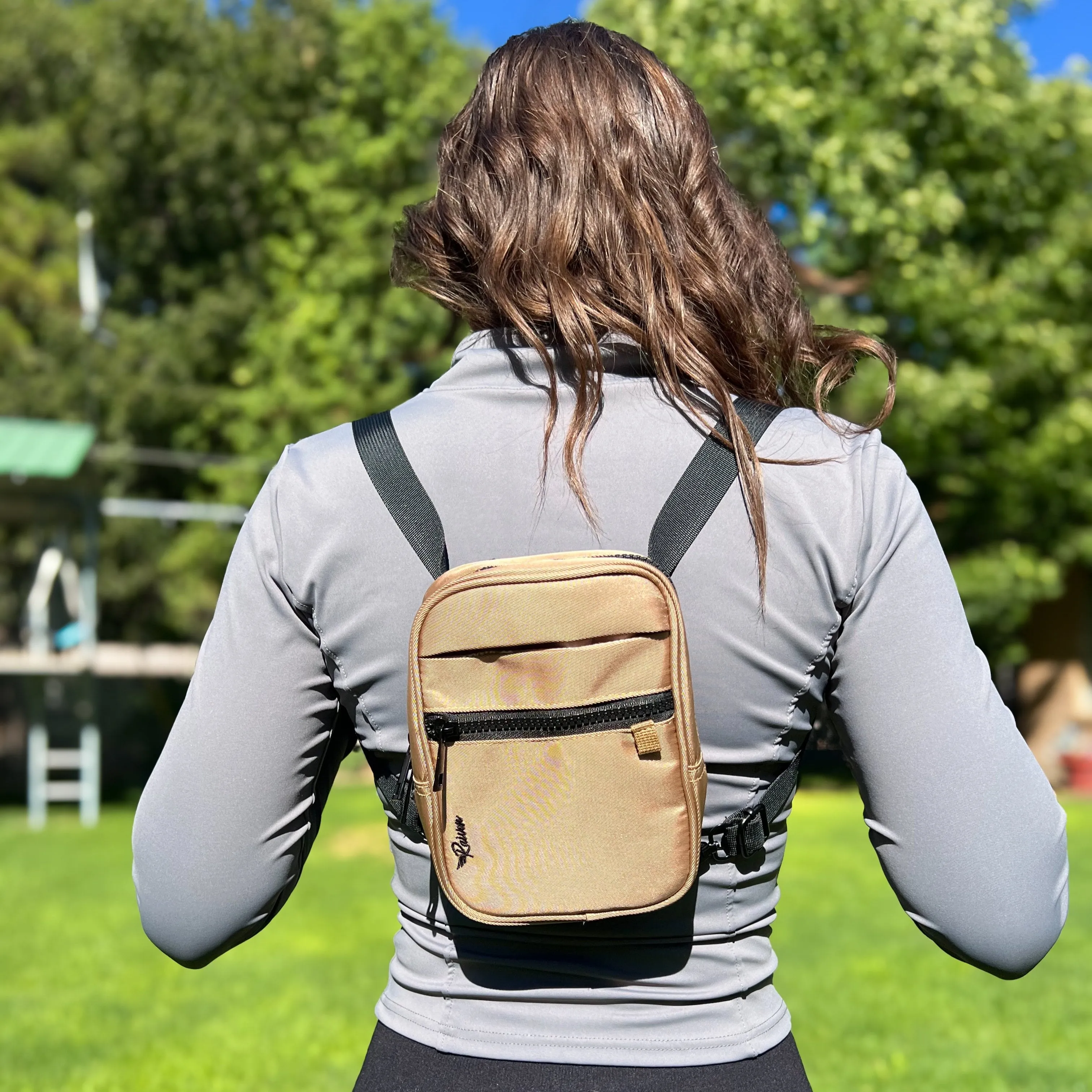 Tan Crossbody Bag With Tumbler Belt