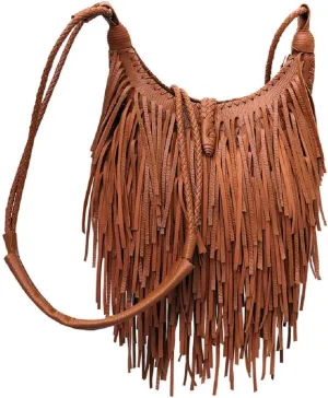 Tassle Shoulder Bags for Women PU Leather Handbag Bohemia Satchel Zipper Crossbody Bag Purse