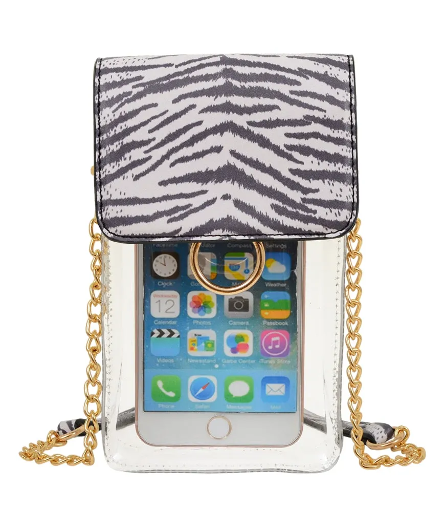 TB28208 Transparent Clear Cell Phone Holder/Crossbody