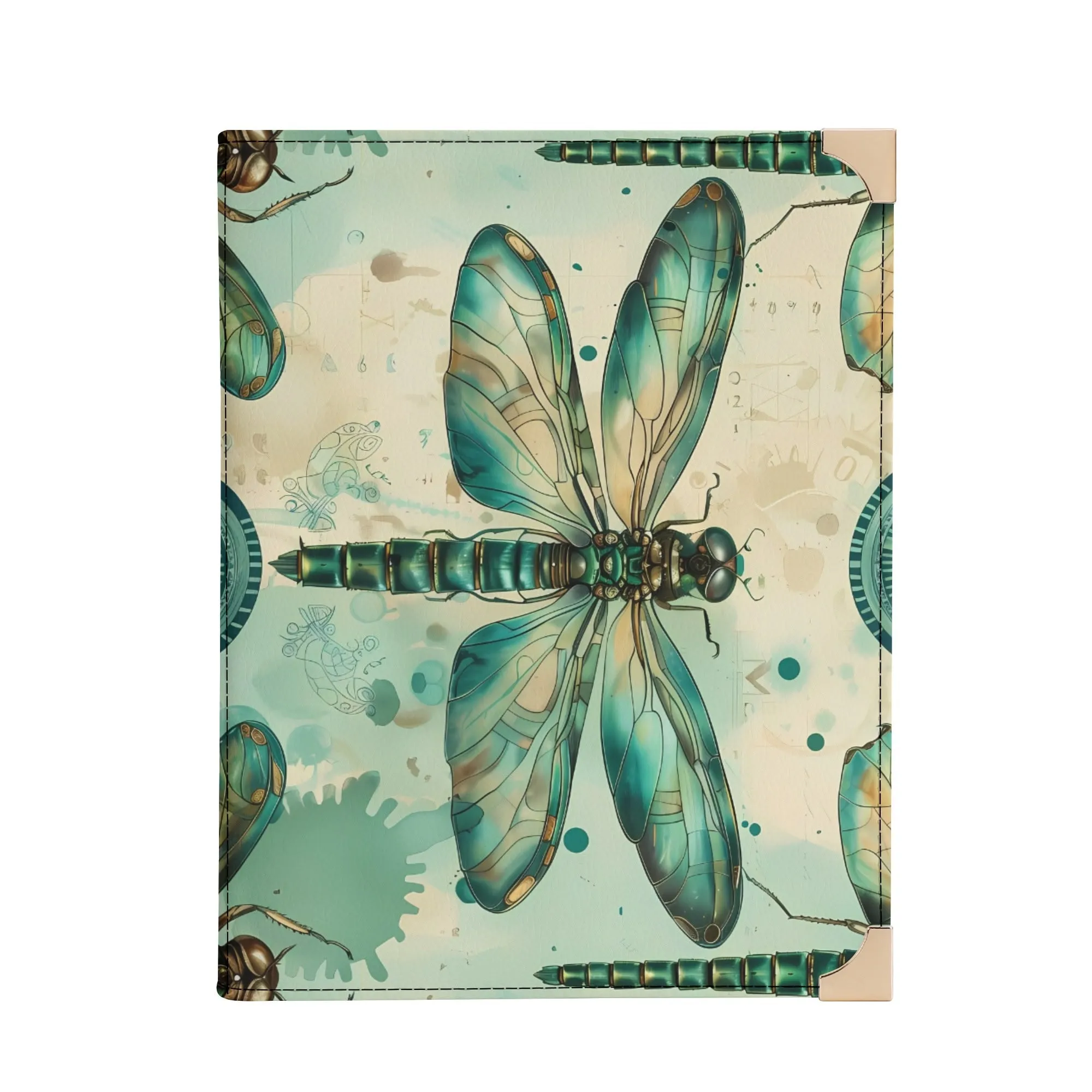 Teal Steampunk Dragonfly Book Cover Bag - Vintage-Inspired Crossbody Book Carrier