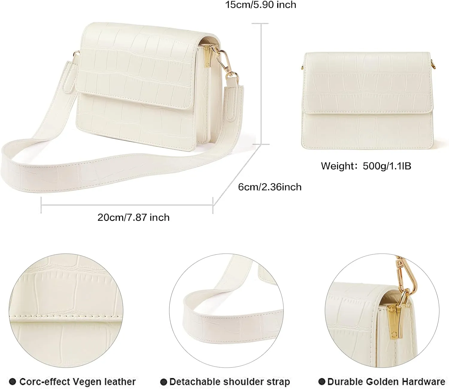 Telena Crossbody Bags for Women Vegan Leather Purses for Women Crossbody Handbag Purse with Adjustable Strap