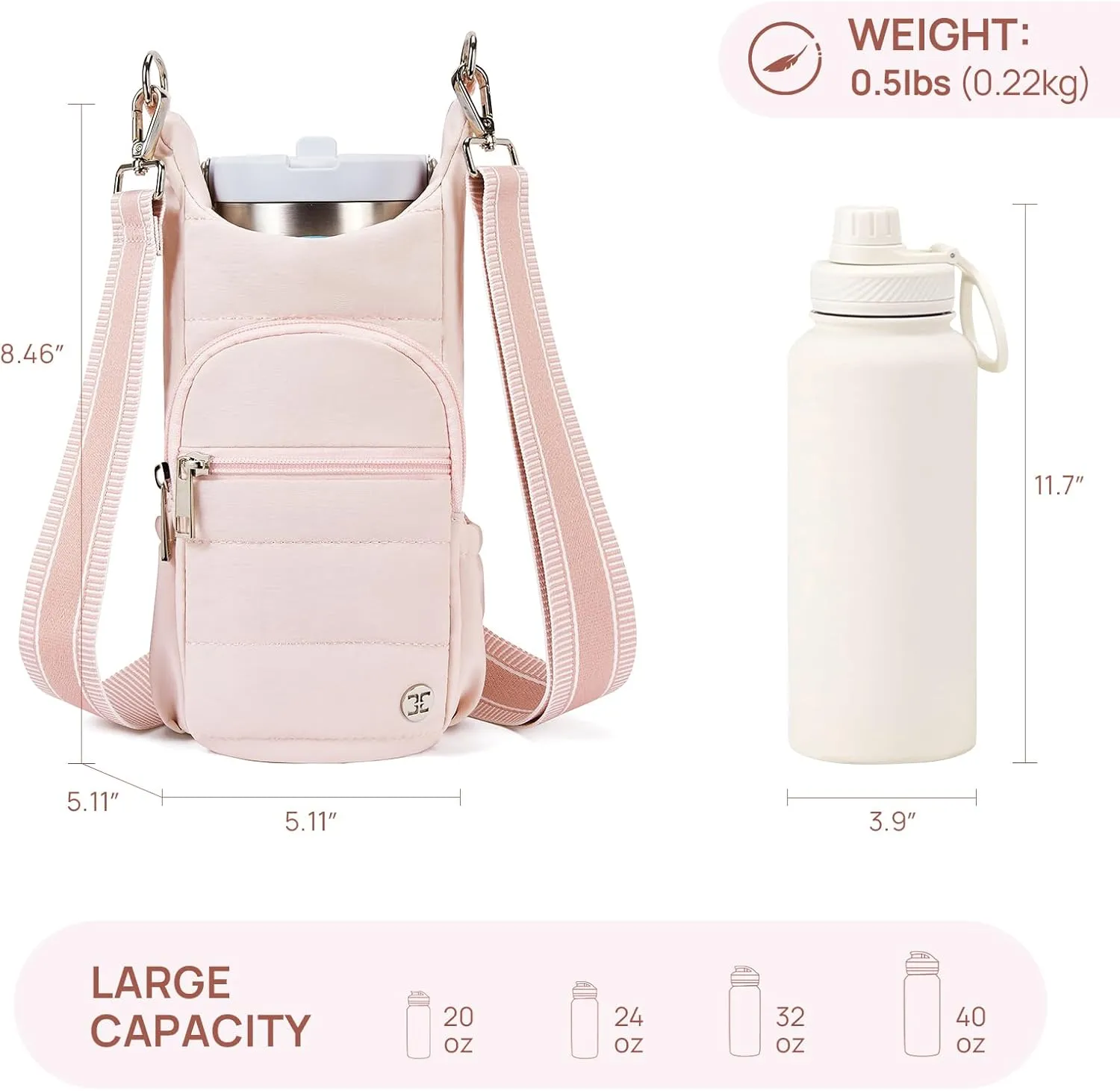 Telena Water Bottle Holder with Strap Crossbody Bags for Women for Walking, Hiking, Cycling