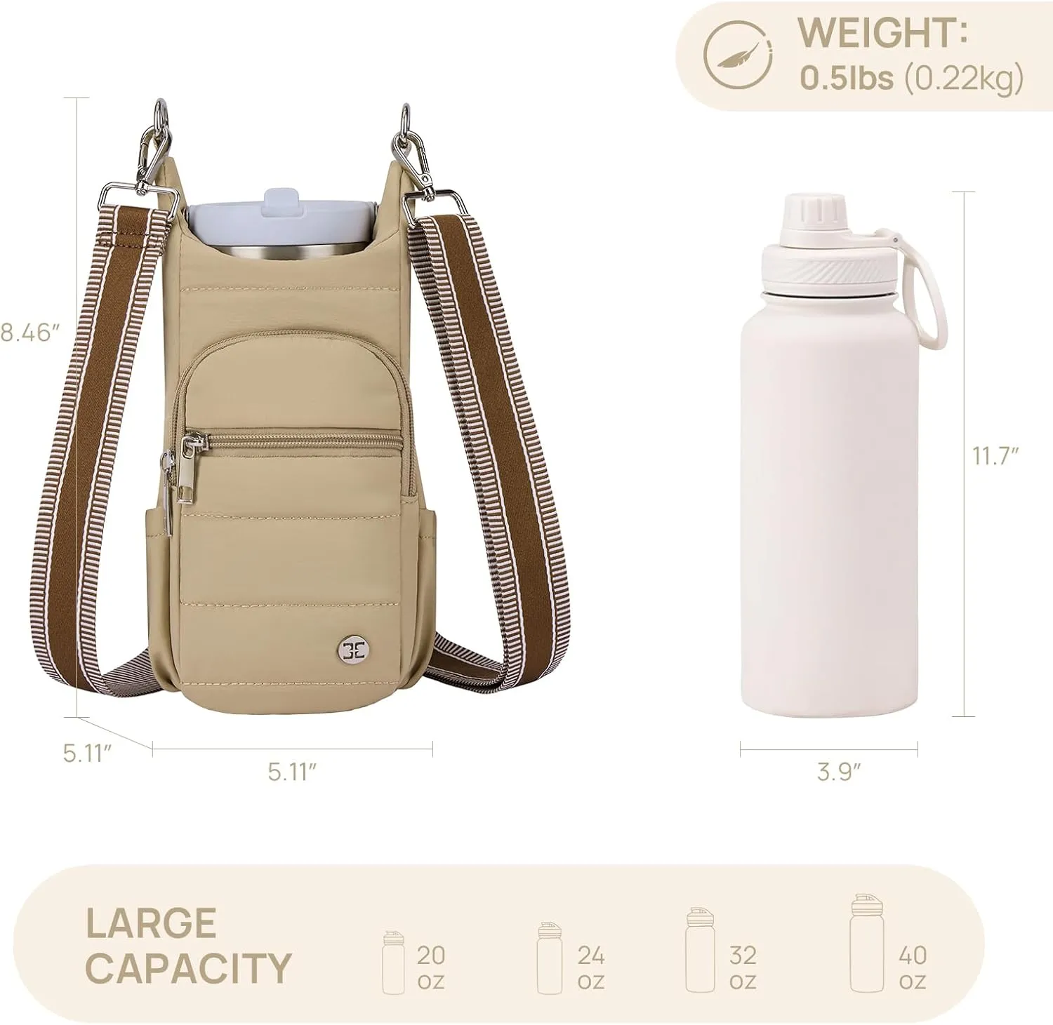 Telena Water Bottle Holder with Strap Crossbody Bags for Women for Walking, Hiking, Cycling