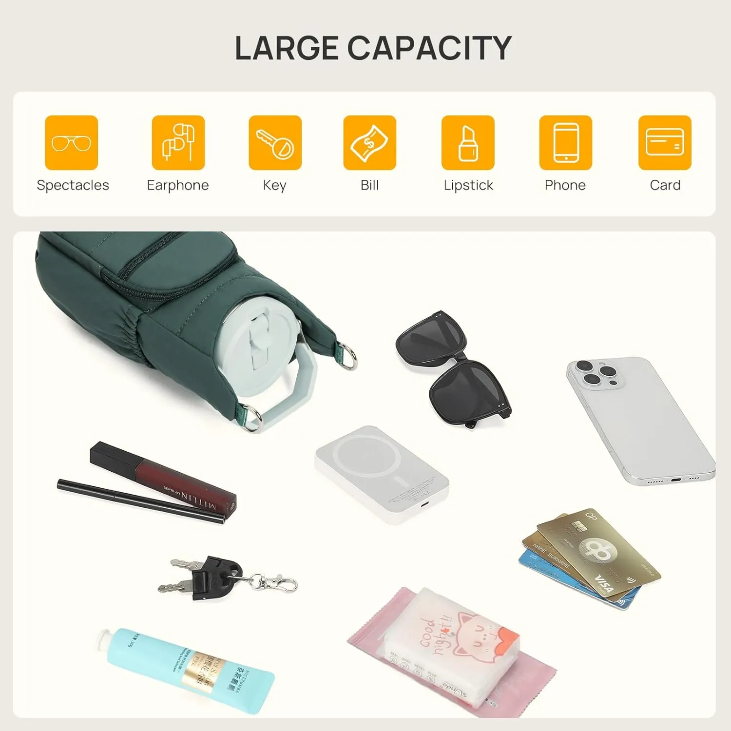 Telena Water Bottle Holder with Strap Crossbody Bags for Women for Walking, Hiking, Cycling