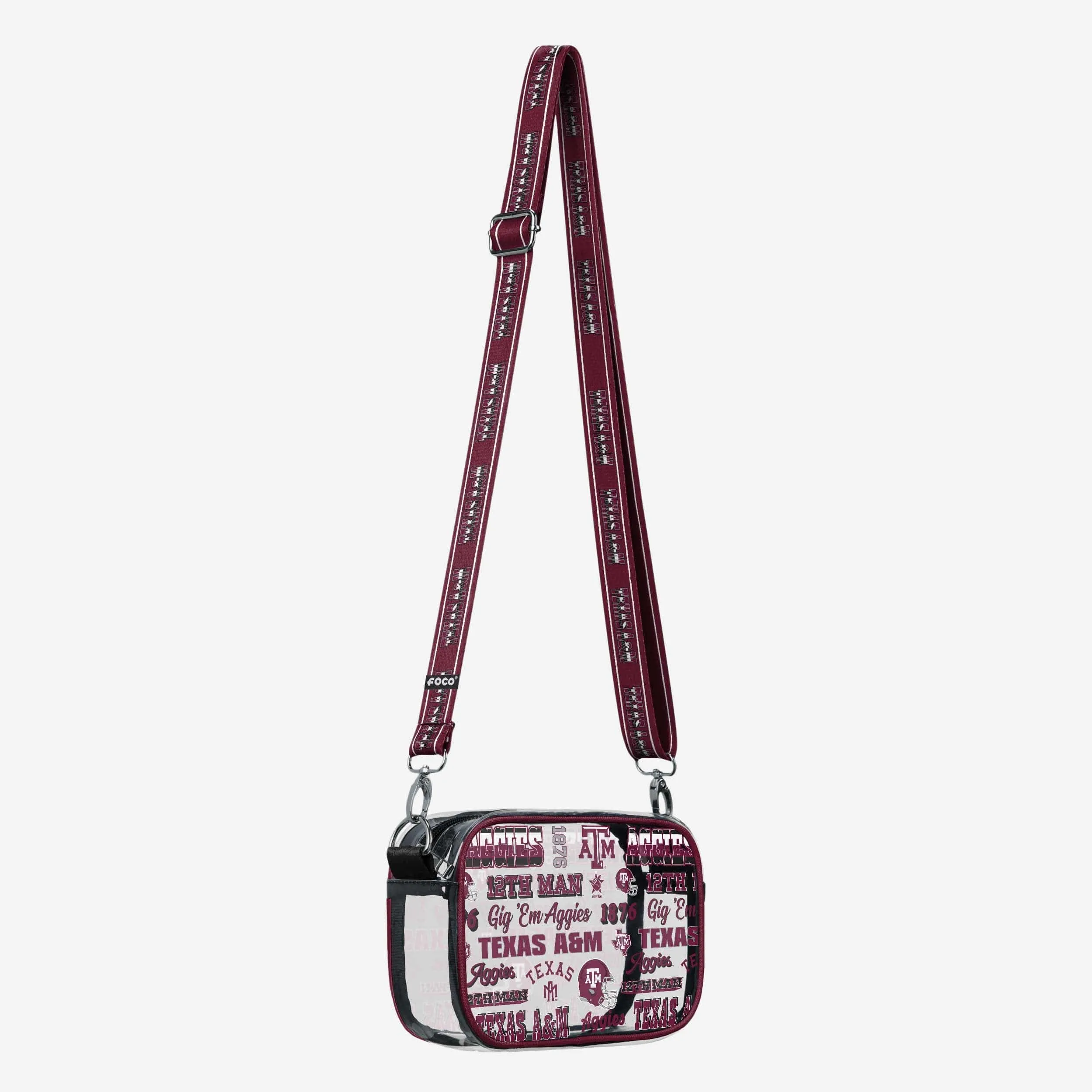 Texas A&M Aggies Repeat Retro Print Clear Crossbody Bag