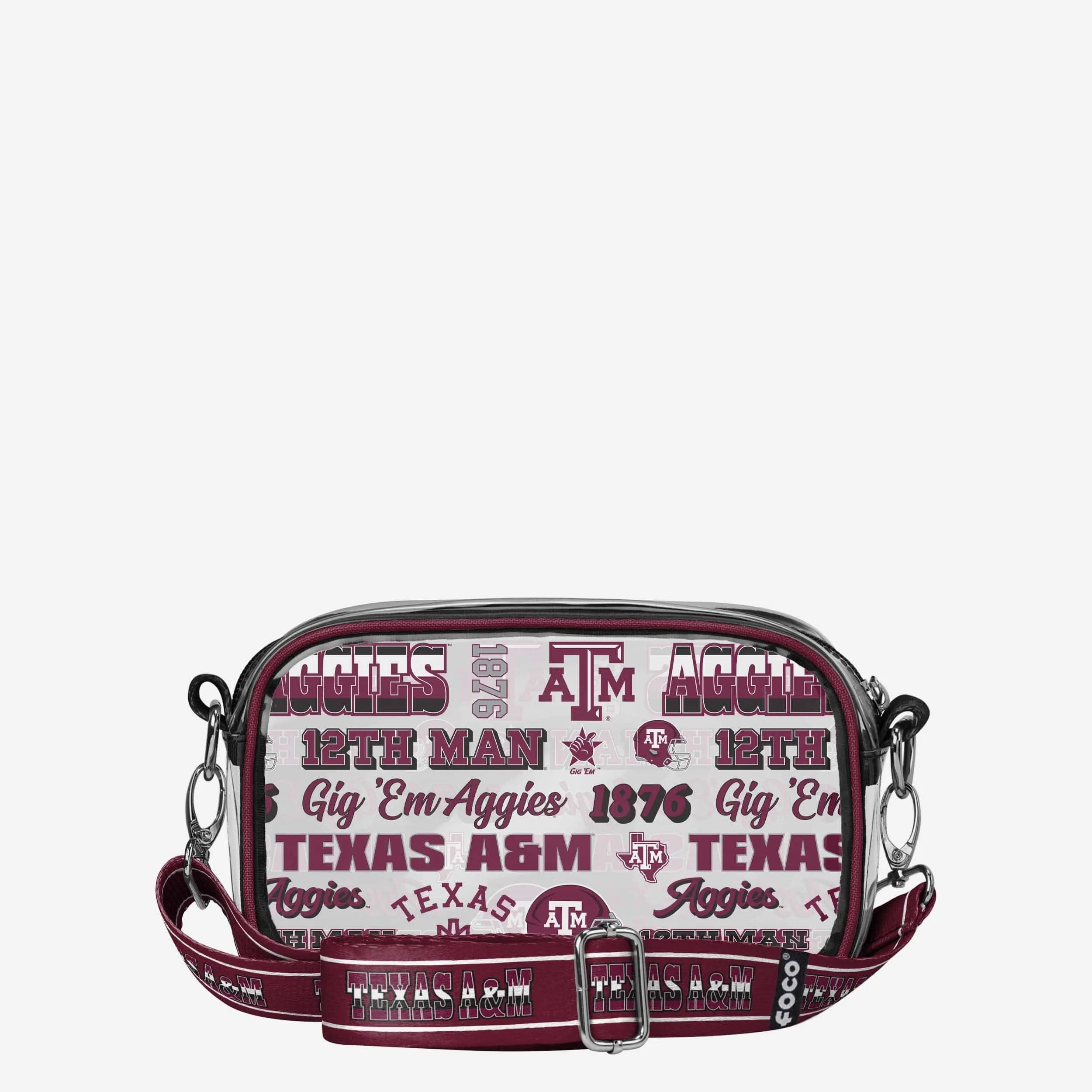 Texas A&M Aggies Repeat Retro Print Clear Crossbody Bag