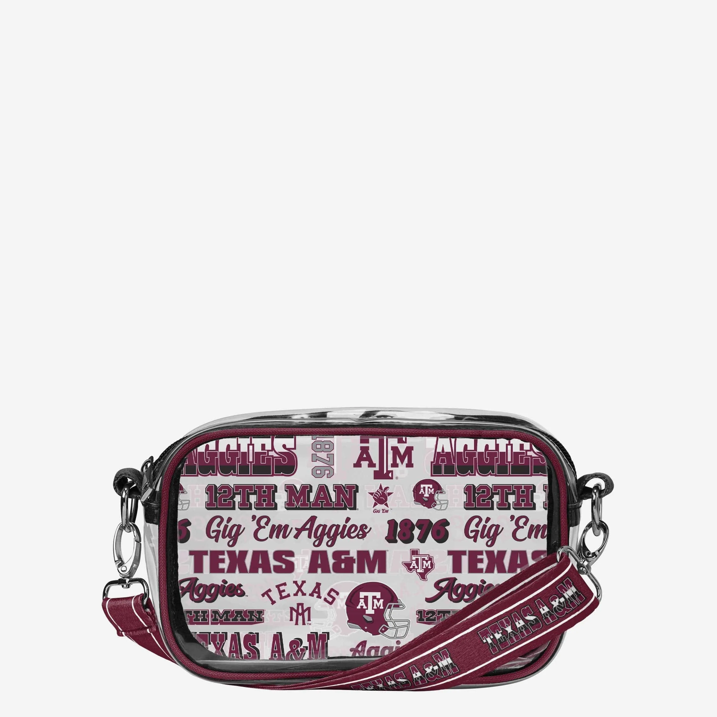 Texas A&M Aggies Repeat Retro Print Clear Crossbody Bag