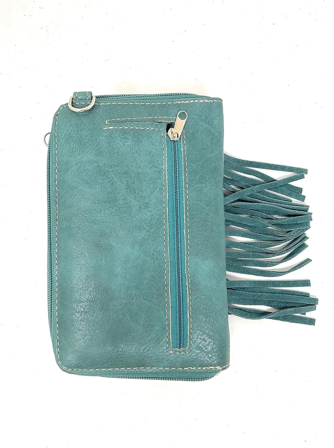 Texas West Western Style Small Embroidery Tassel Crossbody Cell Phone Purses Handbags with Coin Pocket in 3 colors