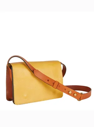 The Rye Leather Satchel in Yellow and Conker