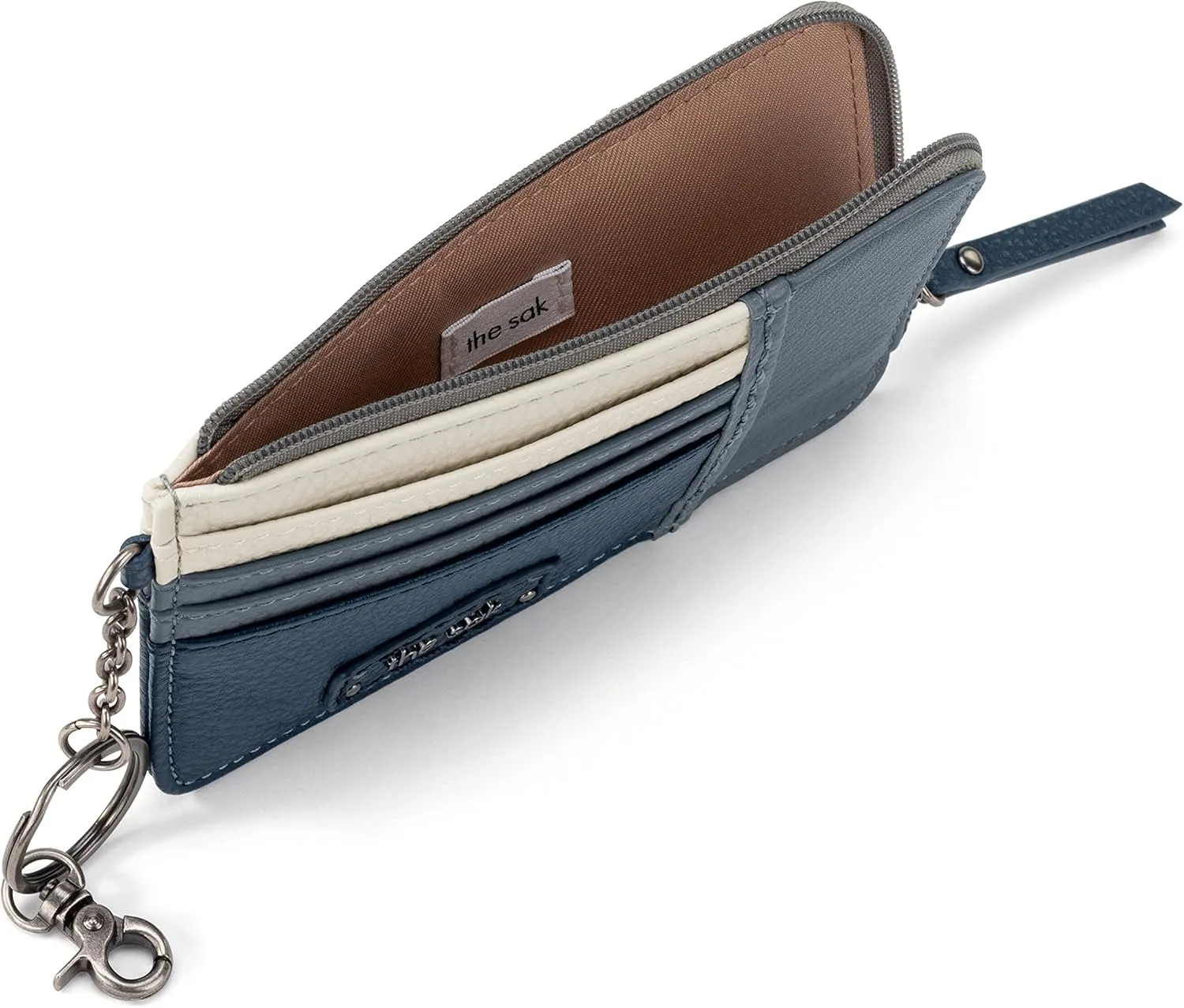 The Sak Iris Wallet in Leather, Elevated Card Holder with Keychain