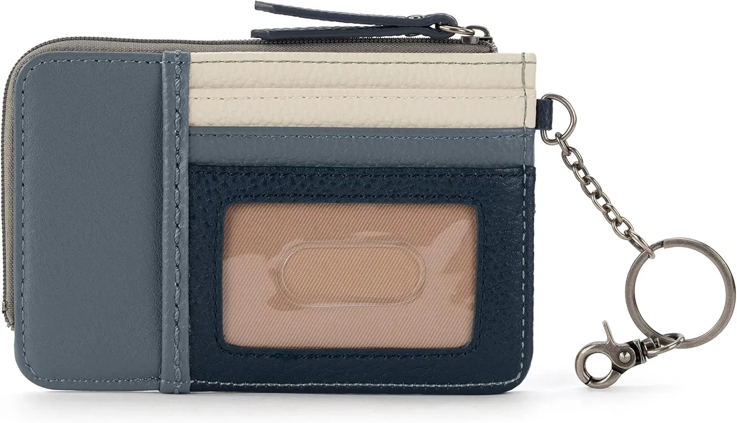 The Sak Iris Wallet in Leather, Elevated Card Holder with Keychain