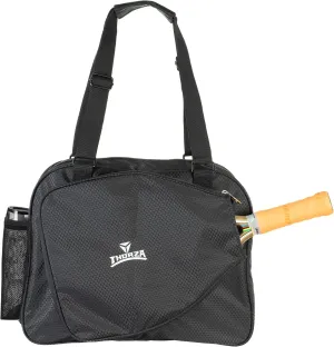 Thorza Pickleball Bag with Front Paddle Pocket, Large Mesh Pockets for Water Bottles and Gear, Storage for Clothes and Sports Equipment, Long Shoulder Sling, Classic Black, Men and Women