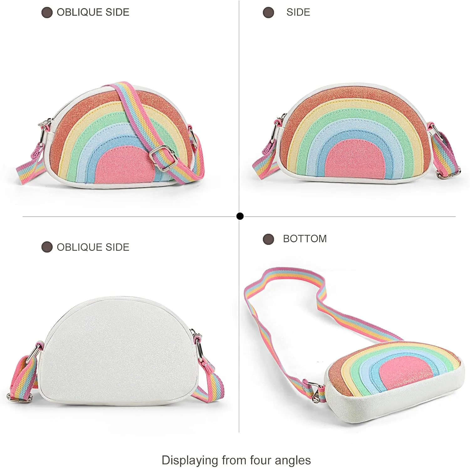 Toddler Purse for Kids Gift Little Girls Purse Cute Rainbow Crossbody Bag