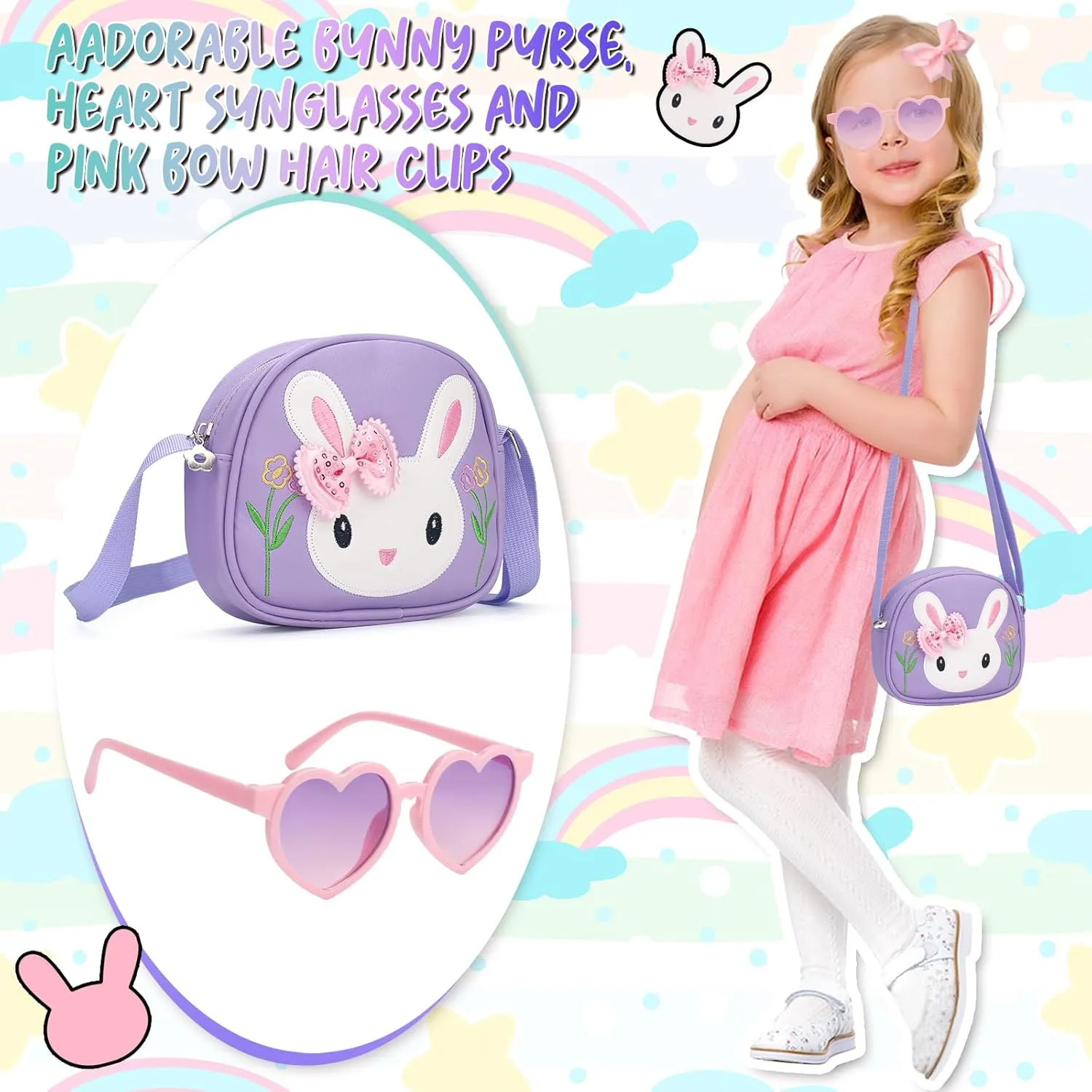 Toddler Purse-Small Kids Purse, Girls Bunny Purse, Little Girl Purse-Birthday Gifts Purse for Girls