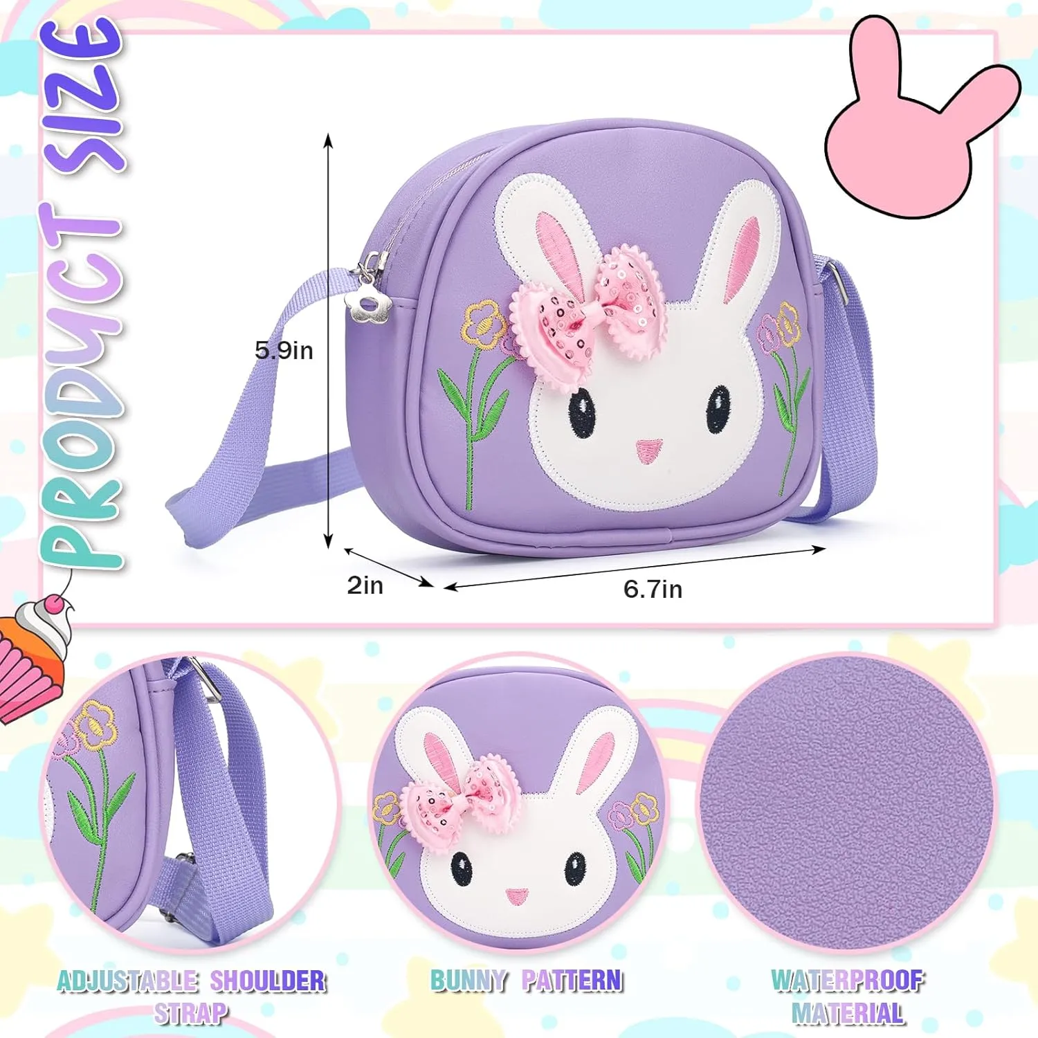 Toddler Purse-Small Kids Purse, Girls Bunny Purse, Little Girl Purse-Birthday Gifts Purse for Girls