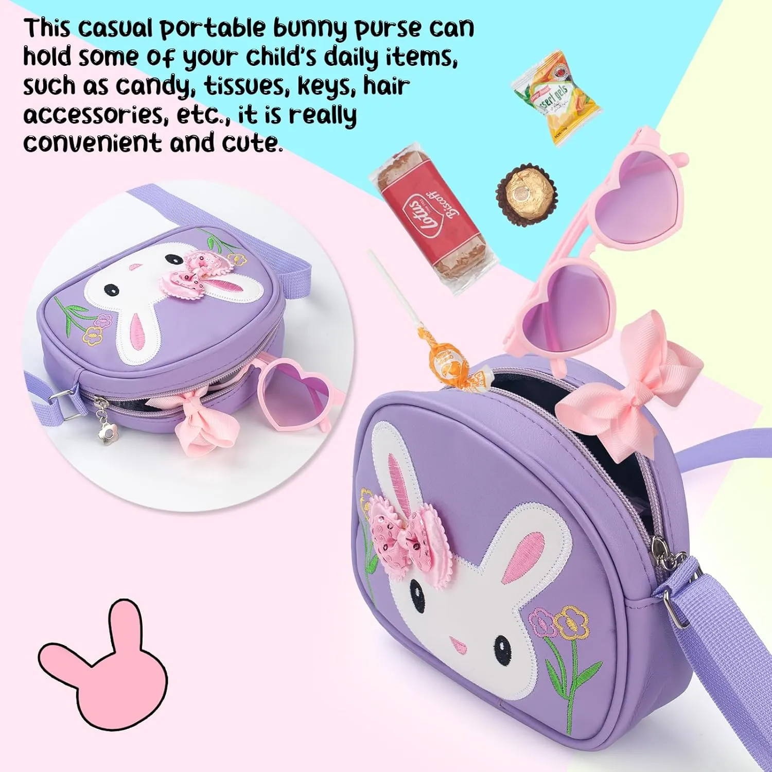 Toddler Purse-Small Kids Purse, Girls Bunny Purse, Little Girl Purse-Birthday Gifts Purse for Girls