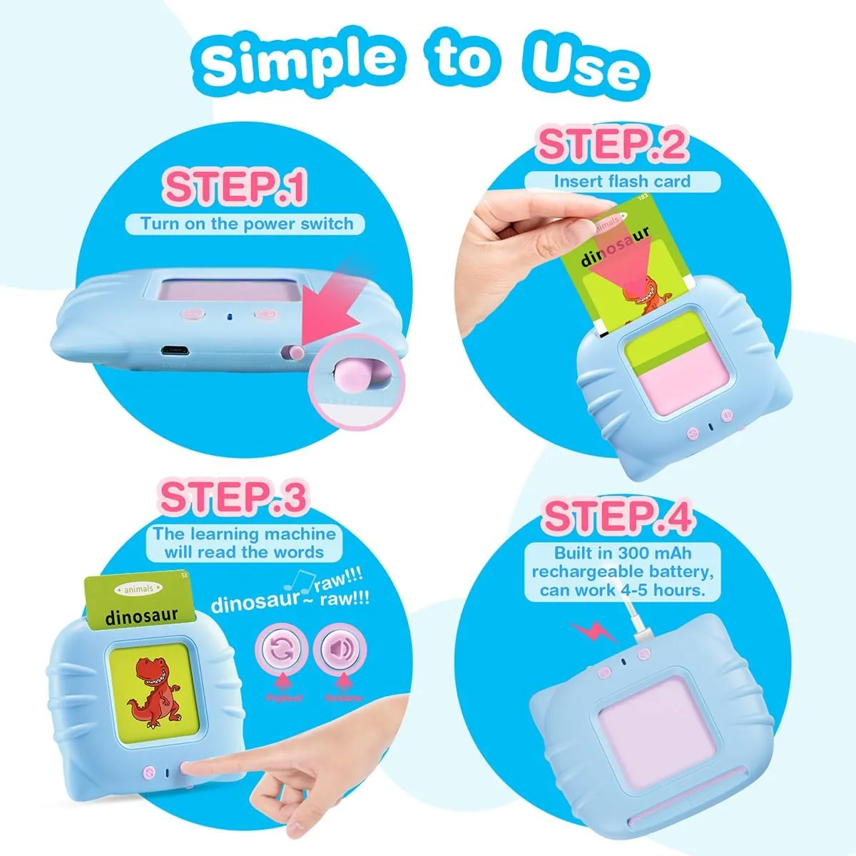 Toddler Toys for Ages 2-4,Pocket Speech for Toddlers,Autism Sensory Toys for Autistic Children,224 Sight Words Talking Flash Cards Gifts for 1 2 3 4 5 Year Old