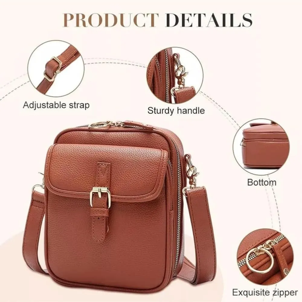 Tojoyride Crossbody Purse, Vintage Urvashi Crossbody Bag Adjustable Strap, Mini Bag with Card Slots and Anti-Theft Zipper