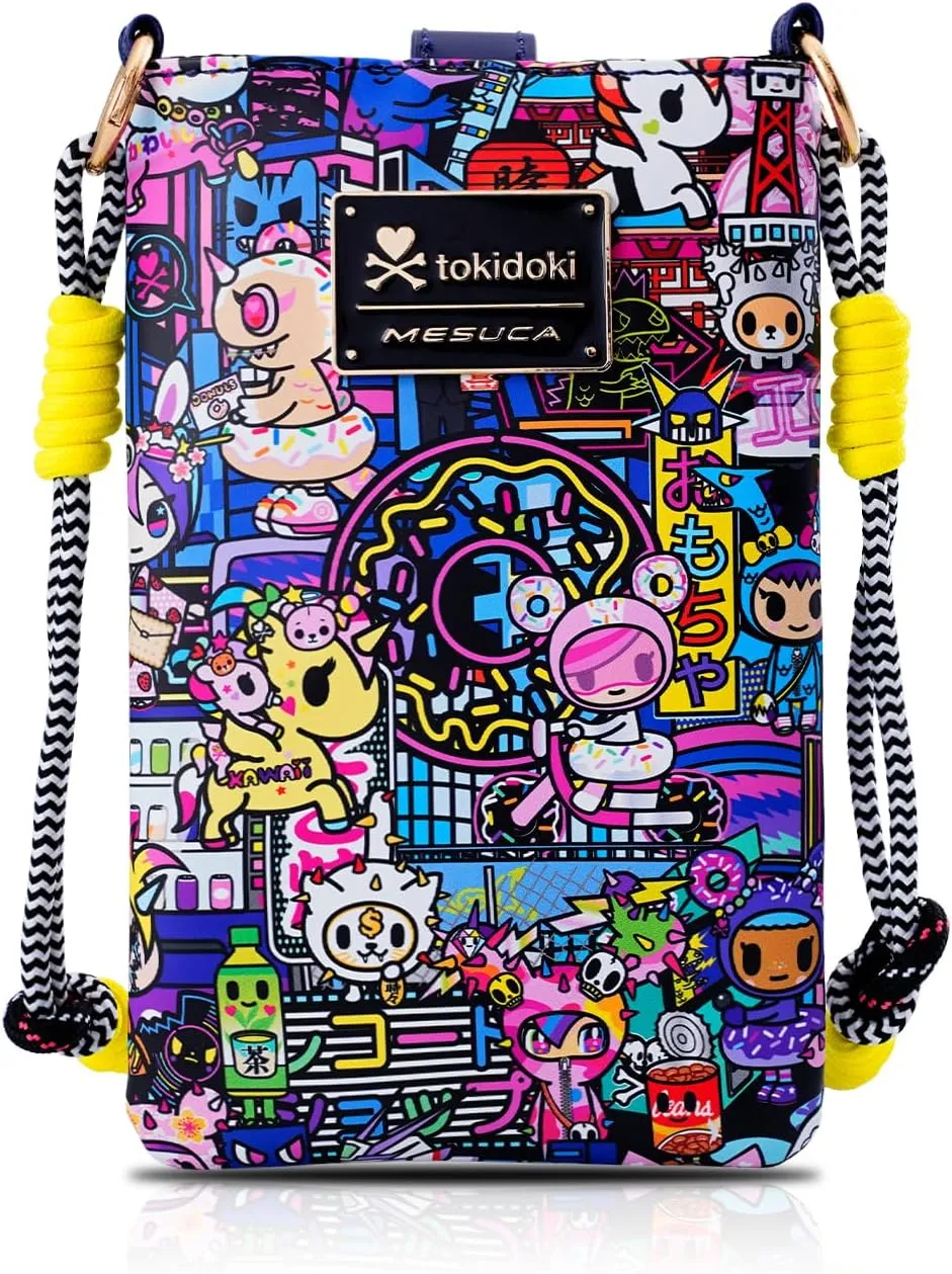 Tokidoki Official Licensed Leather Crossbody Bag with Adjustable Strap Phone Bag Shoulder Bag Coin Purses for Women