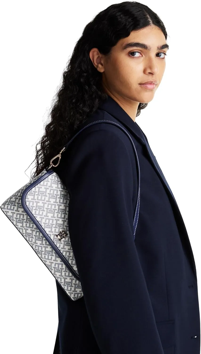 Tommy Hilfiger Monogram Shoulder Bag with Removable Crossbody Strap
