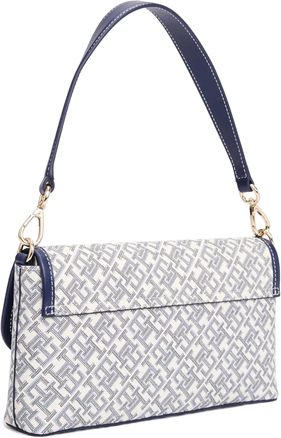 Tommy Hilfiger Monogram Shoulder Bag with Removable Crossbody Strap