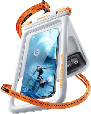 TORRAS IP68 Waterproof Phone Pouch Double Space, Floating Waterproof Phone Case with Lanyard for iPhone 16 Pro Max 15 14 13 S25 S24, Phone Dry Bag Vacation Cruise Ship Travel Essentials 7.0'', White