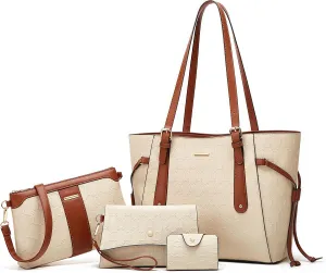 Tote Bag for Women Fashion Designer Handbags Leather Shoulder Bag Crossbody Bags Satchel Purse Set 4pcs