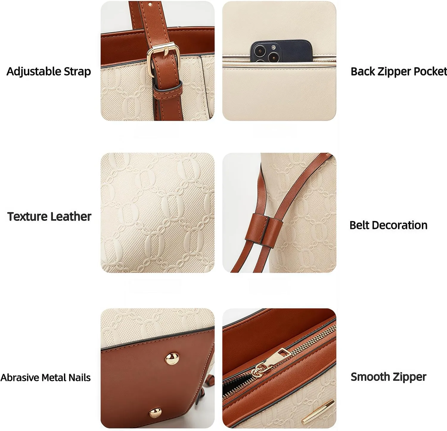 Tote Bag for Women Fashion Designer Handbags Leather Shoulder Bag Crossbody Bags Satchel Purse Set 4pcs