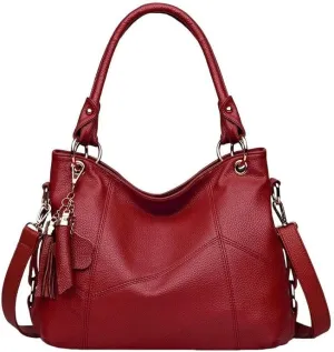 Tote Bag for Women Large Capacity Tote Bag Fashionable Litchi Tassel Commuter Shoulder Handbag