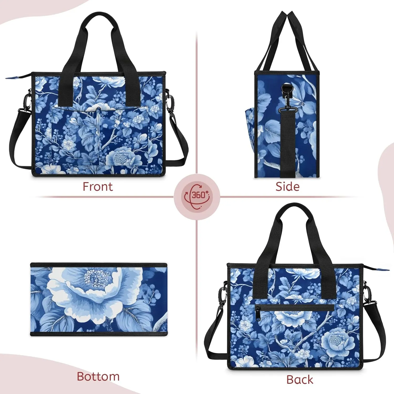 Tote Satchel Bag Set 3PCS for Women,Travel Shoulder Bag Handbag and Wallet Daily Use06