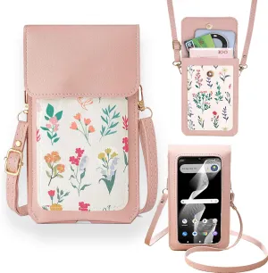 Touch Screen Phone Bag Crossbody Cellphone Case For Vortex PG65 6.5", Vortex PG65 Case Cash Slots Handbag Purse Girly Women PU Leather Wallet Purse Crossbody Lanyard with Shoulder Strap (Pink)