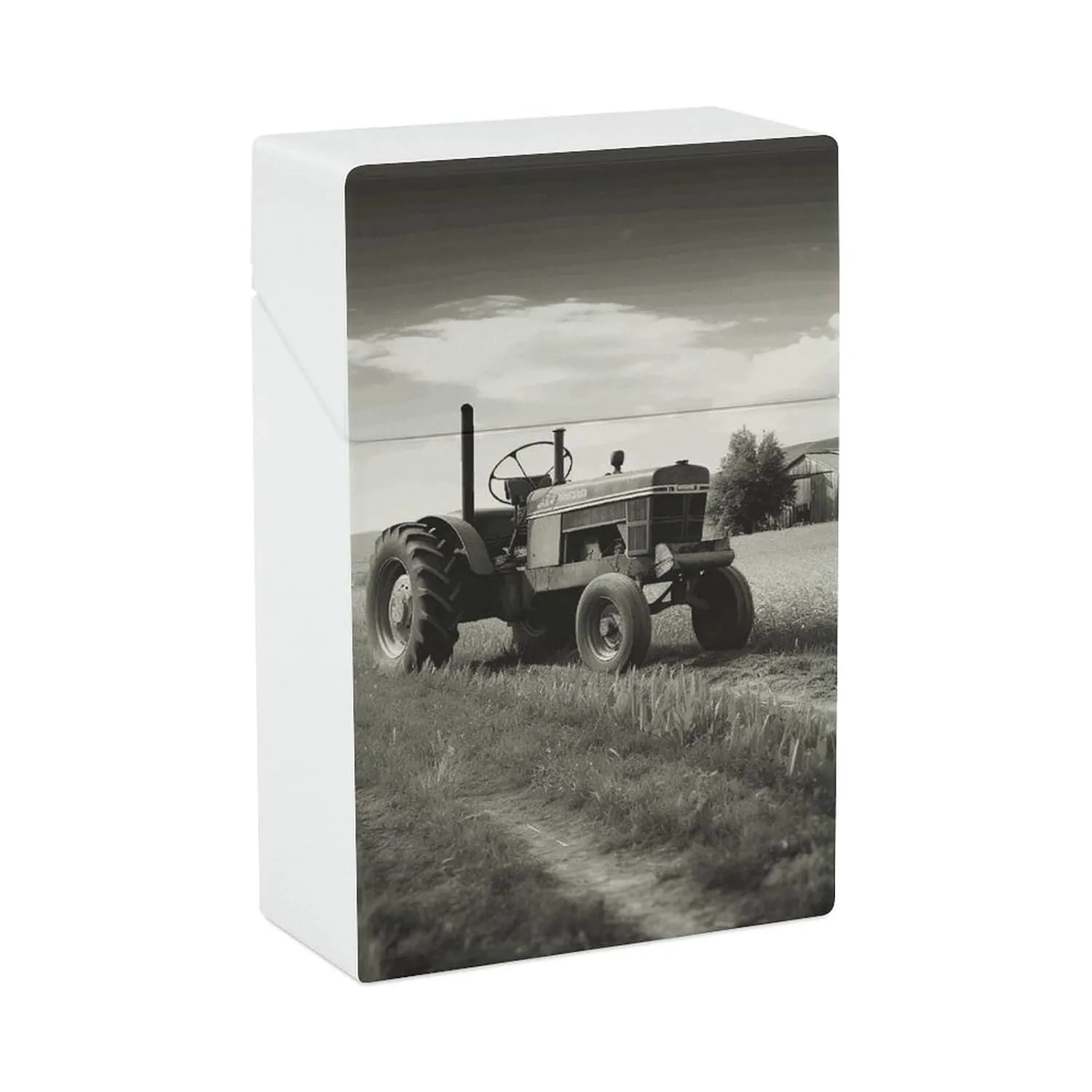 Tractor Agriculture Tranquil Cigarette Case Premium Waterproof Cigarette Box Hard Cigar Protective Cover Box Portable Cigarette Holder Compact and Lightweight Design for Travel Outdoor