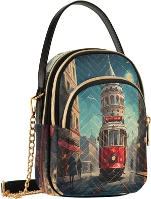 Tram Seagull Night Crossbody Bags for Women Fanny Packs Small Sling Cross Body Bag Phone Purse with Strap