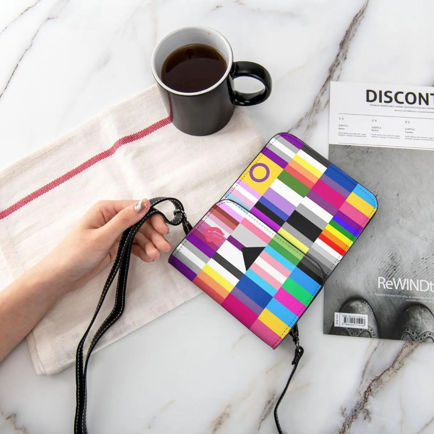 Trans Flag HE HIM Pronouns Cell Phone Purse Small Crossbody Bags For Women Men Wallet Purses With Adjustable Strap