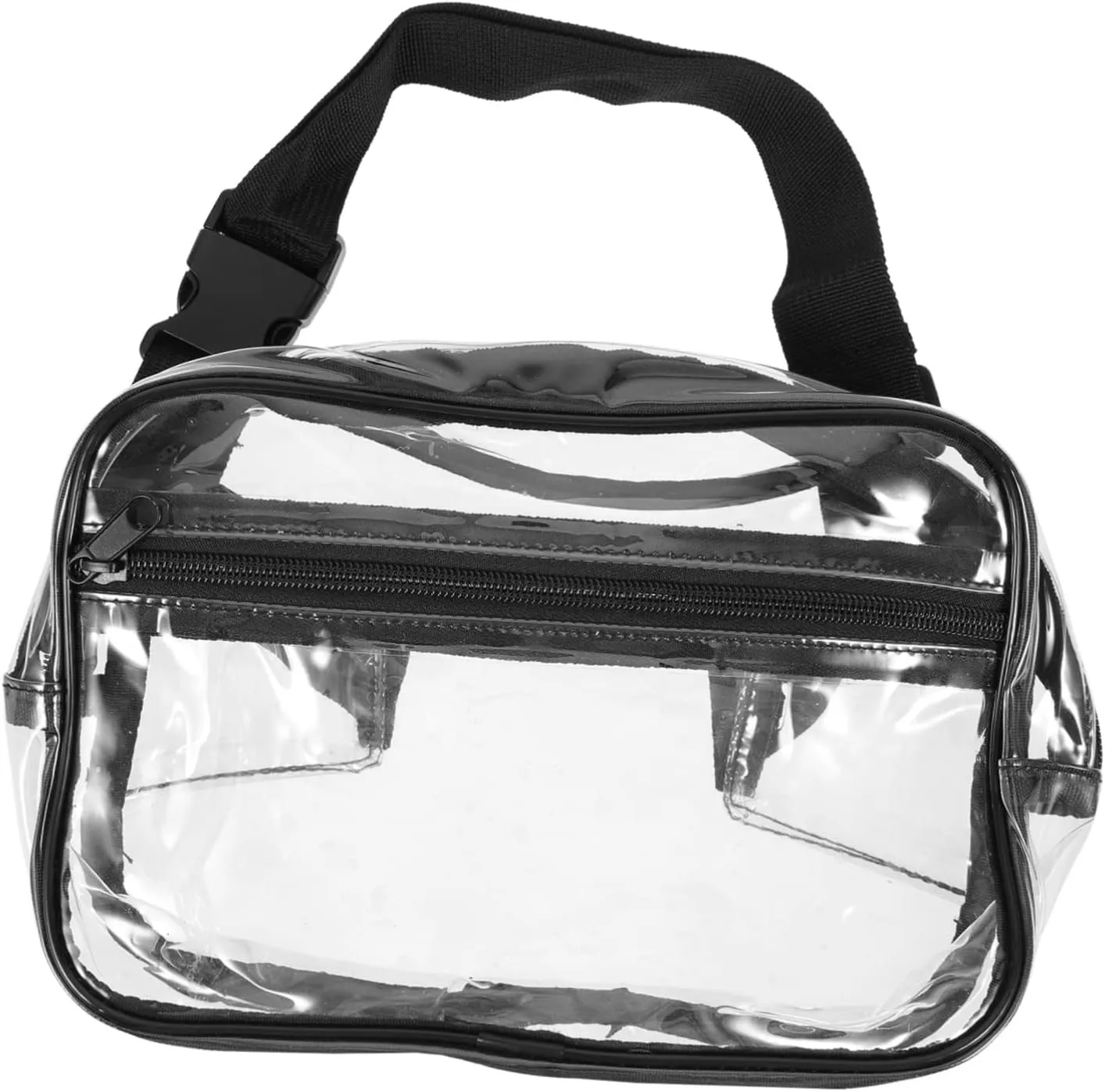 Transparent PVC Outdoor Sports Waist Bag Belt Storage Pouch for Phones Keys Cards for Travel Gym Running Hiking and Daily Use
