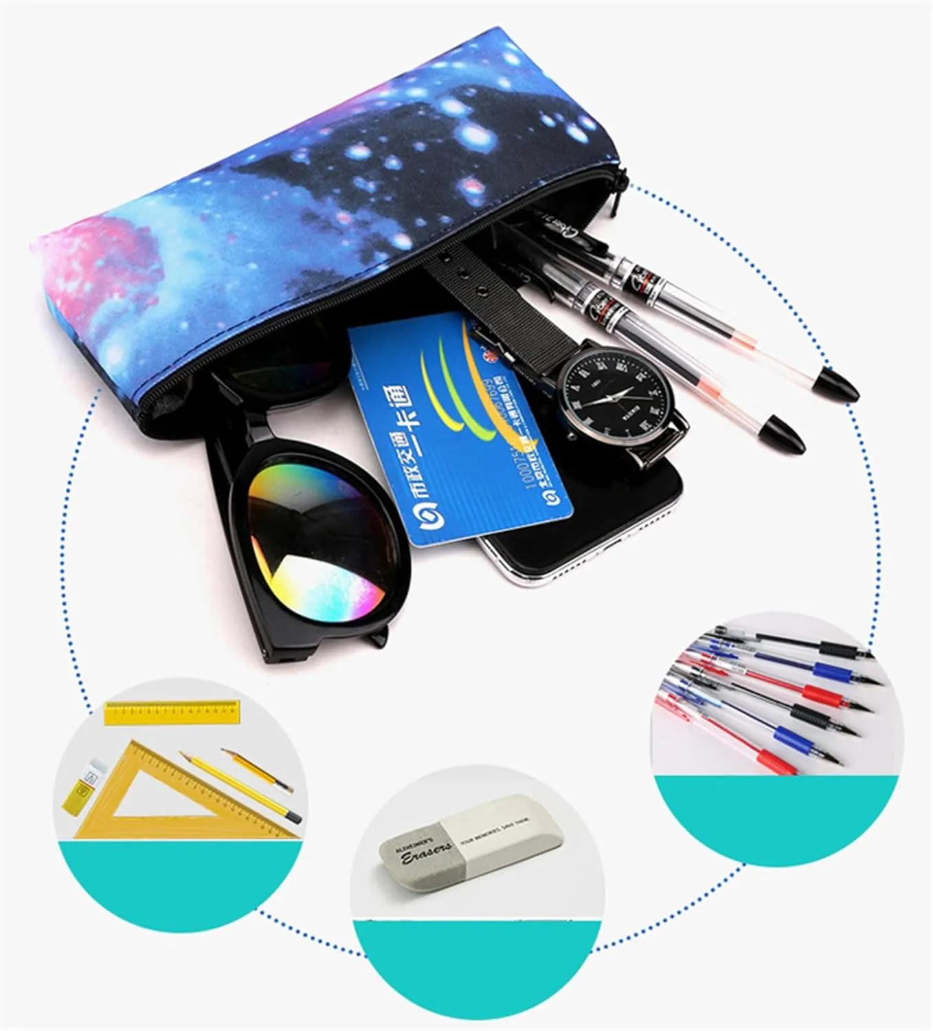 Trendy Monkey Backpack Set 3 PCS, Knapsack & Pencil Pouch & Crossbody Bag Combination Kit, Laptop Bag With Free Keychain (Star-Blue)