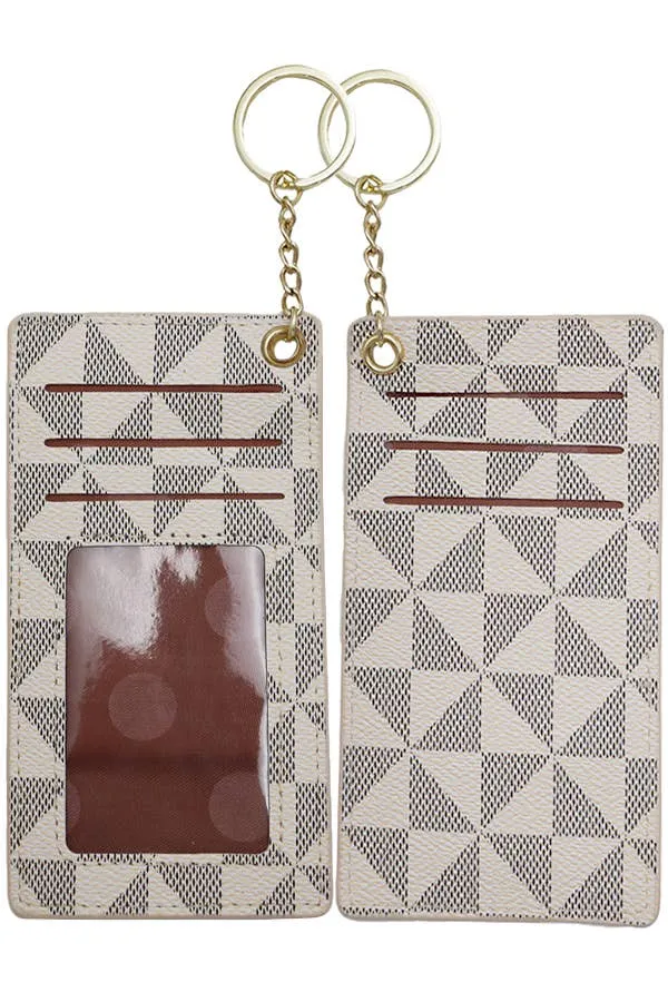 Triangle Checkered Wallet Crossbody Bag with Card Holder