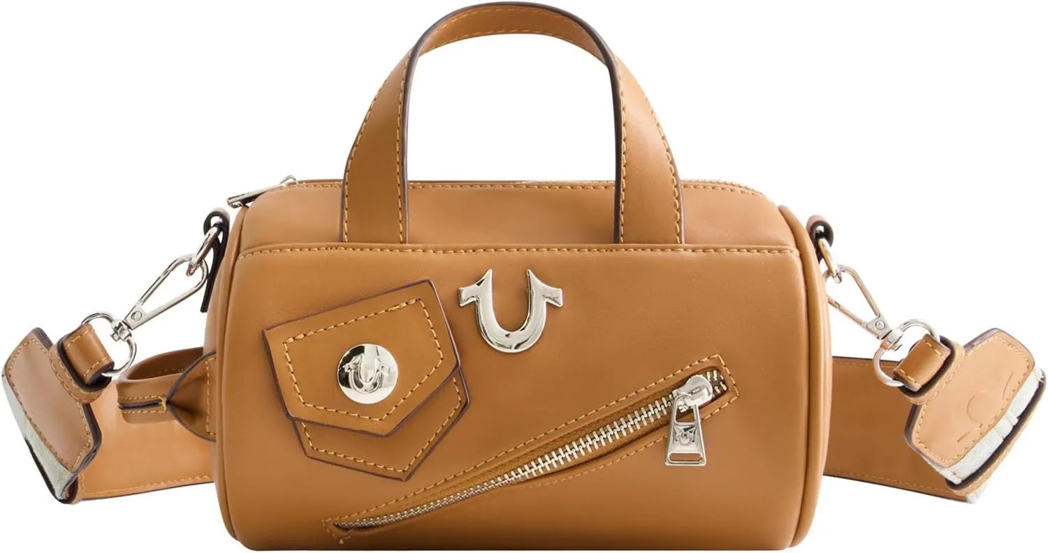 True Religion Women's Crossbody Bag, Mini Duffel Purse Handbag with Shoulder Strap